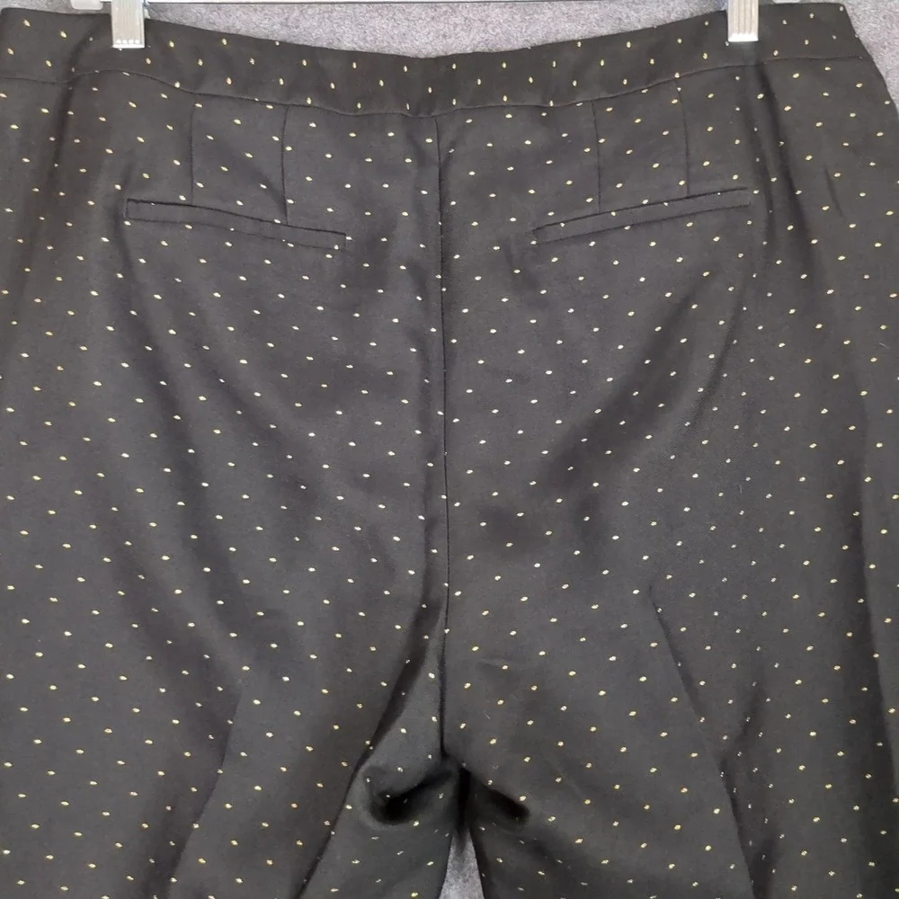 Talbots Woman Black Gold Polka Dot Embroidered Ankle Dress Pants Plus Size 16W - Picture 8 of 14